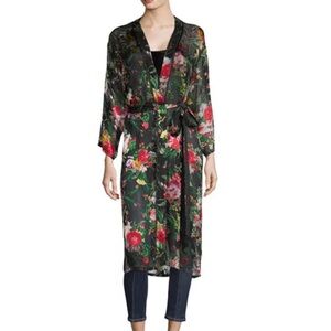 Alice + Olivia Maylin Floral Silk Blend Robe Size XS/S
